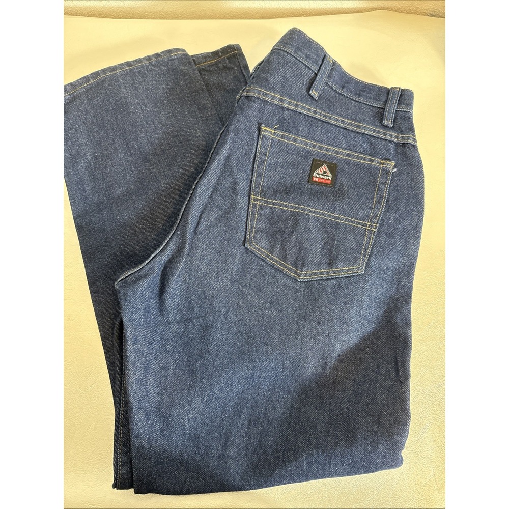 BULWARK FR Men APTV NFPA 2112 Flame Resistant Denim Jean - 38x30 Blue PEJ4DW1